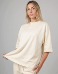 T-Shirt Over Strutturata - Crema