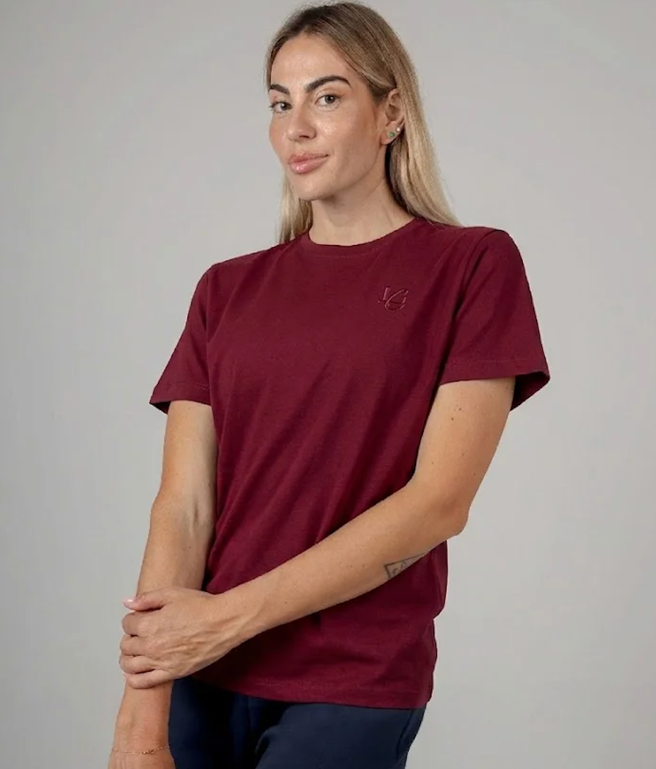 T-Shirt Regular in Pique - Bordeaux
