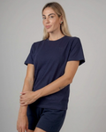 T-Shirt Regular in Pique - Blu Navy