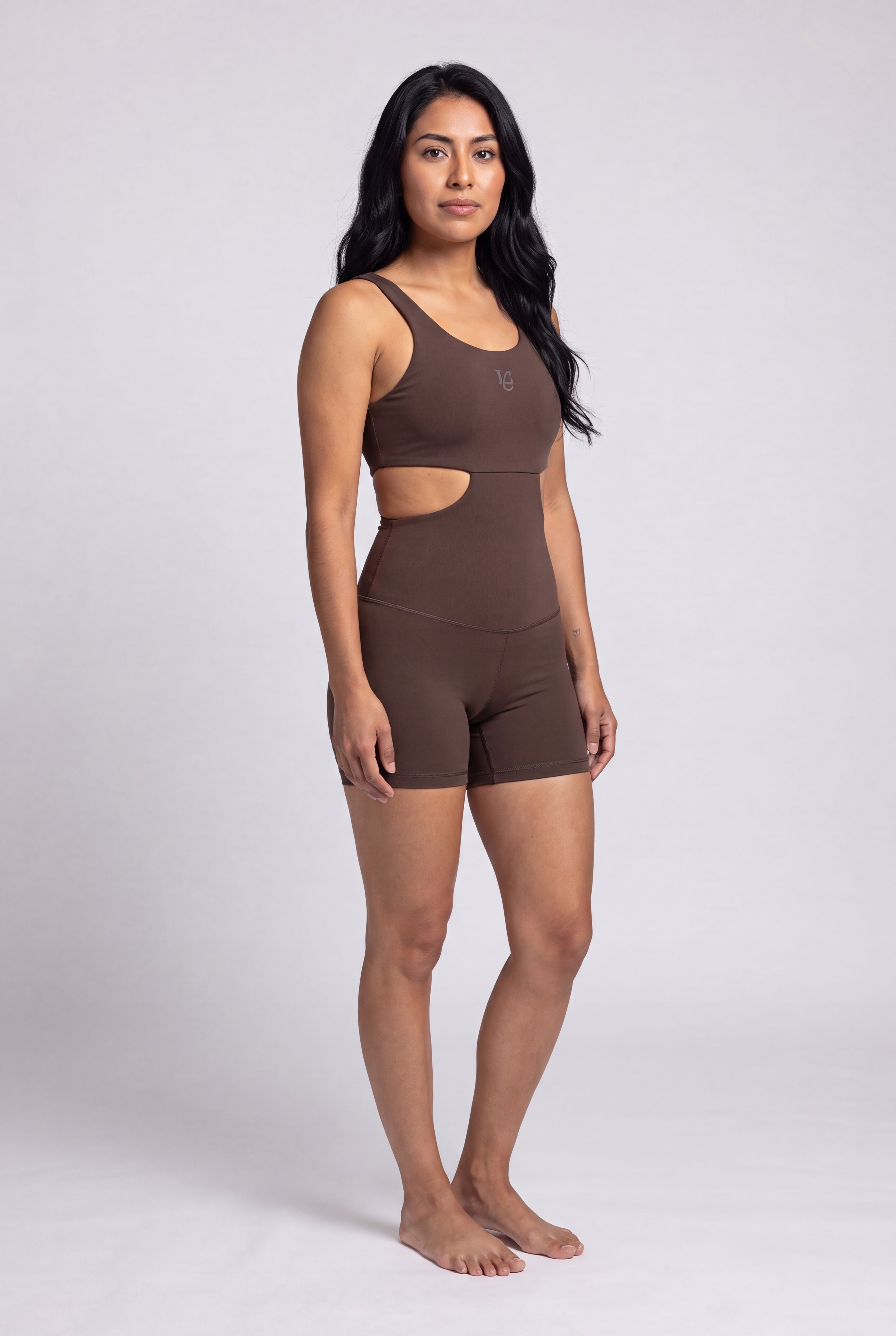 JUMPSUIT SHORTS OPEN CHOCOLATE