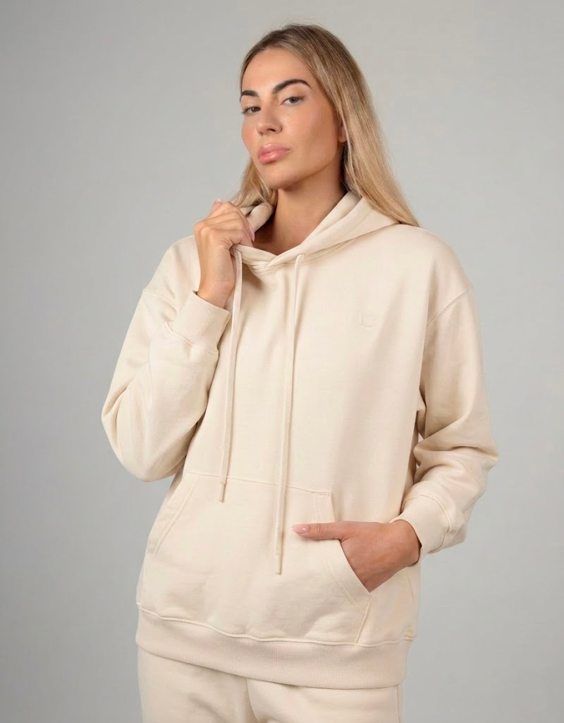 Felpa con Cappuccio - Panna