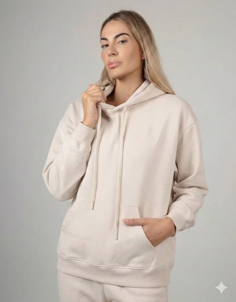 Felpa con Cappuccio - Panna