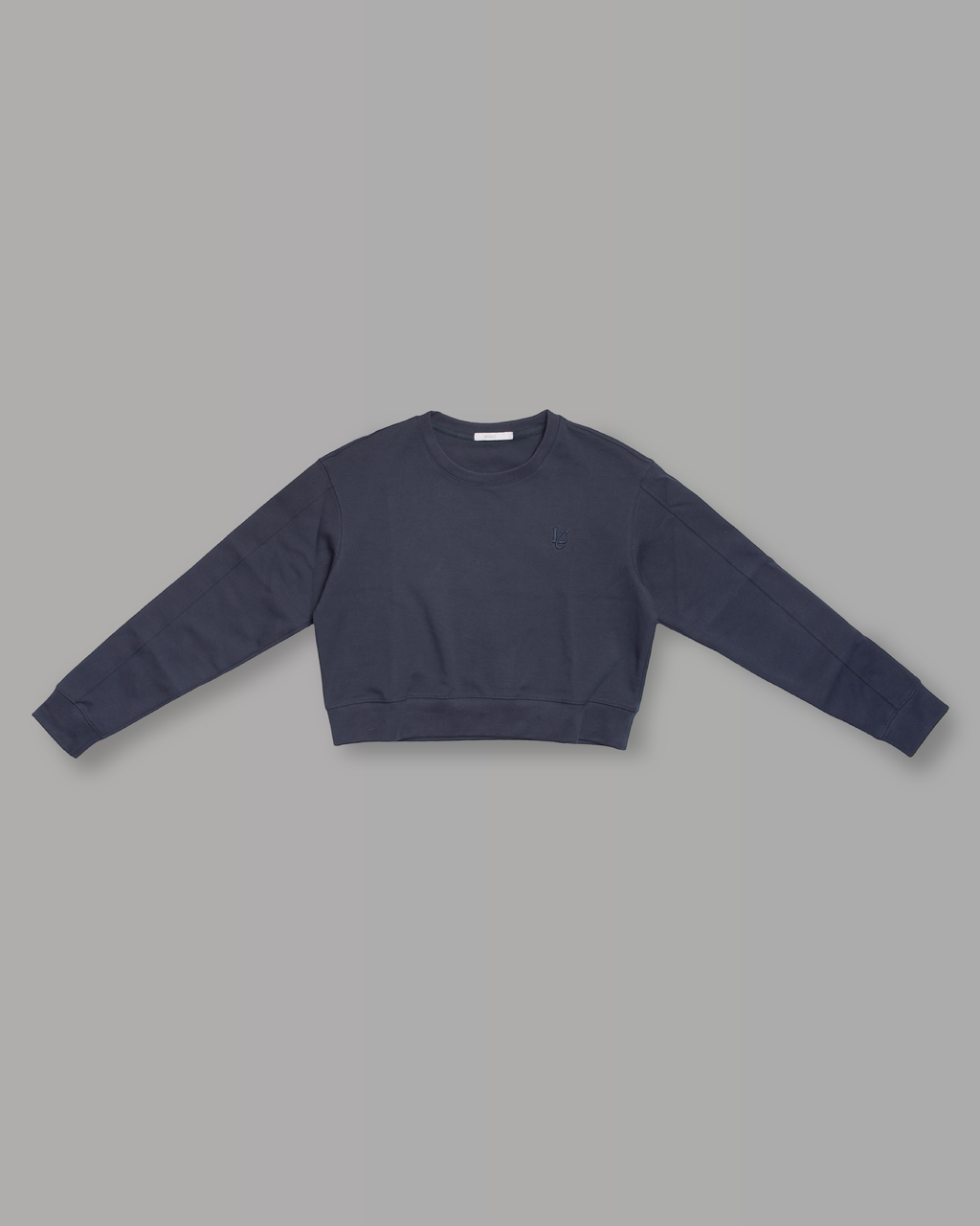 Felpa Crop Girocollo - Blu Notte