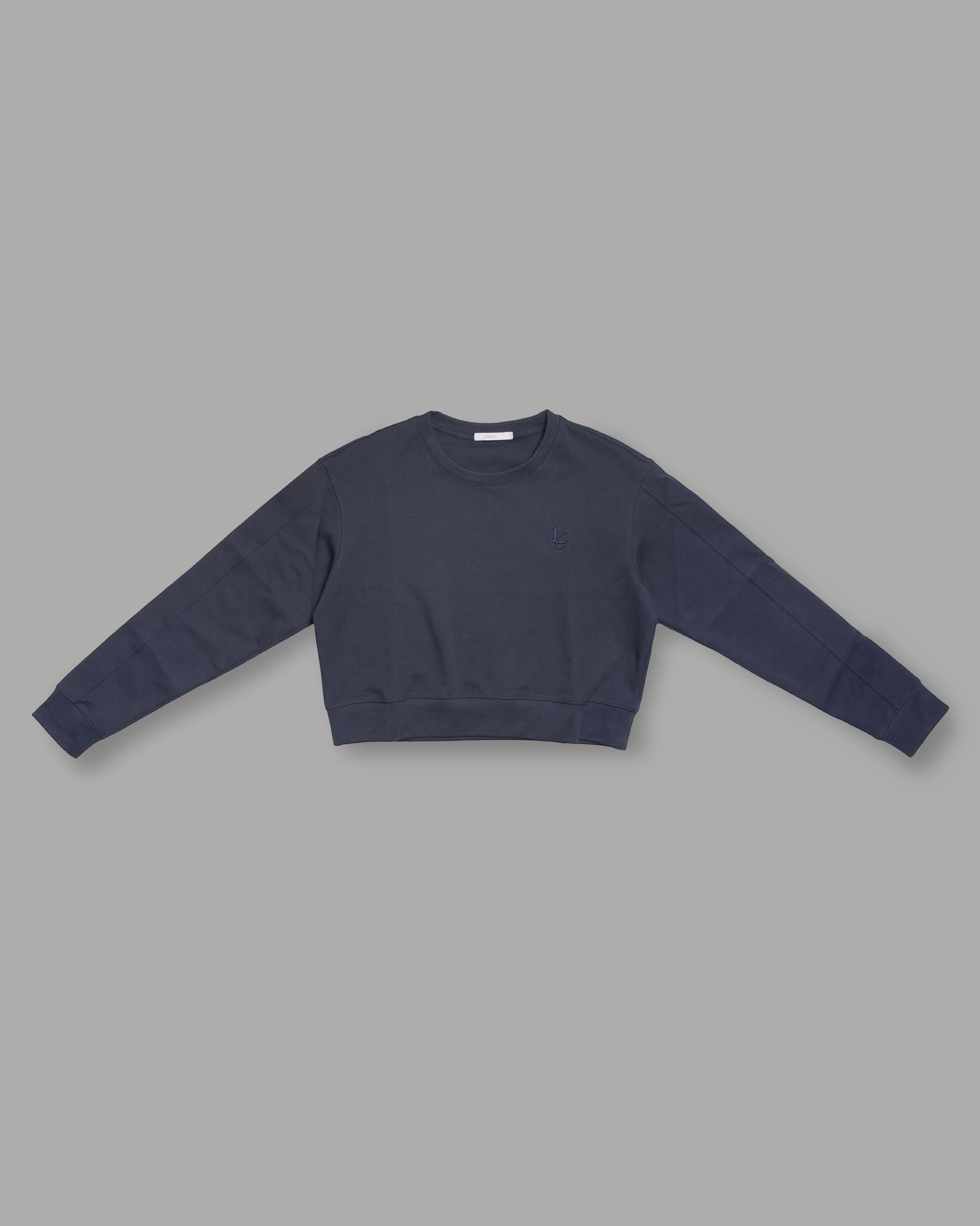 Felpa Crop Girocollo - Blu Notte