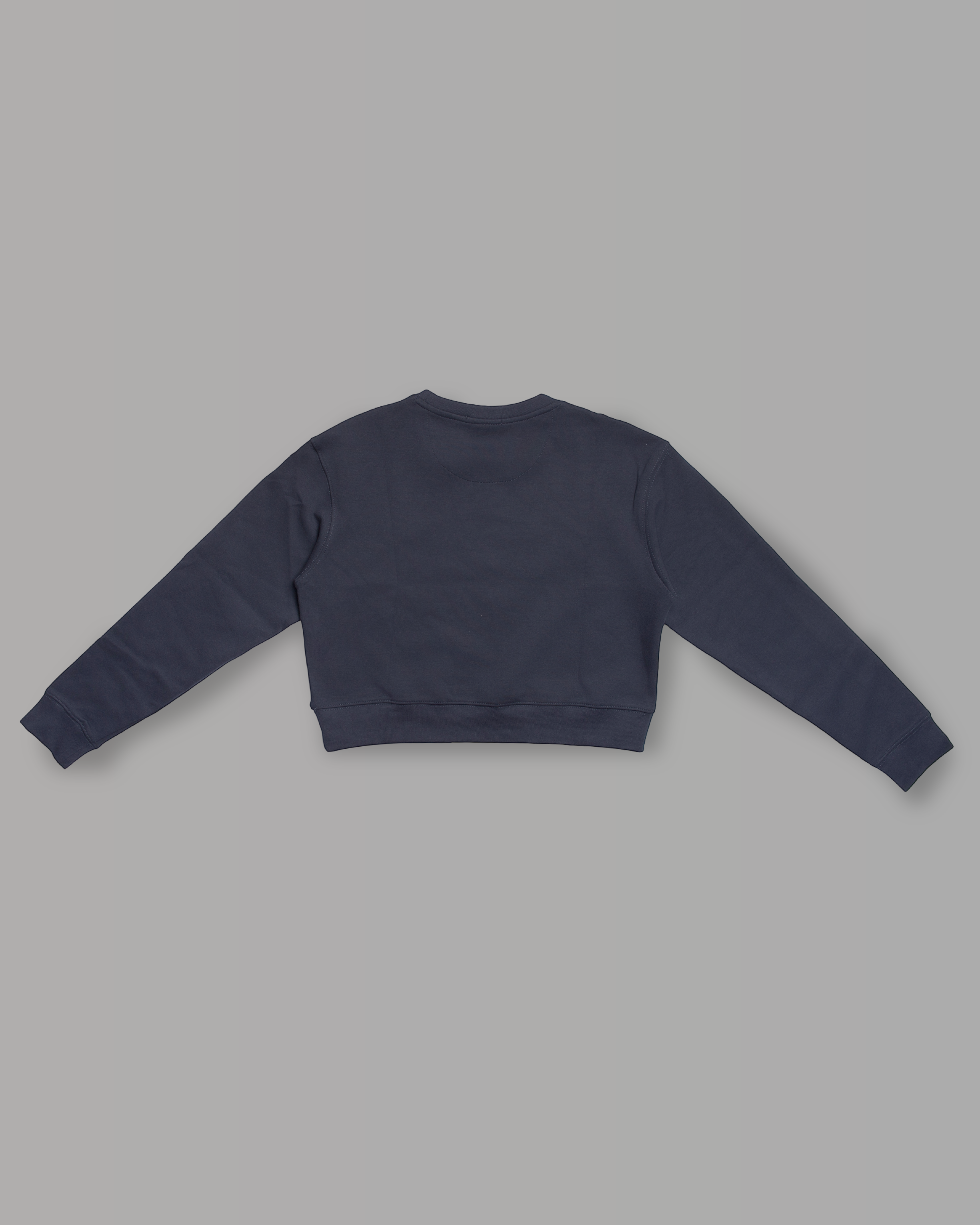 Felpa Crop Girocollo - Blu Notte