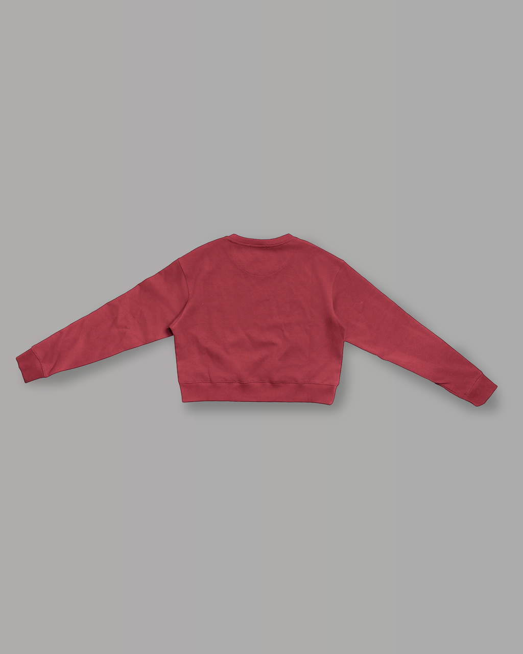 Felpa Crop Girocollo - Bordeaux