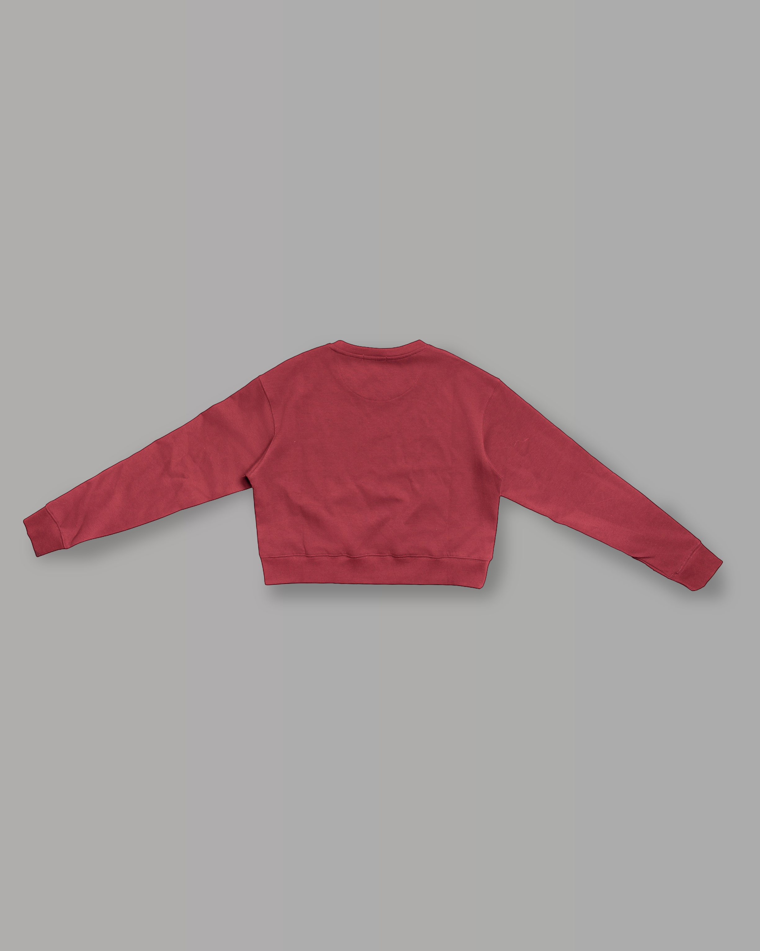 Felpa Crop Girocollo - Bordeaux