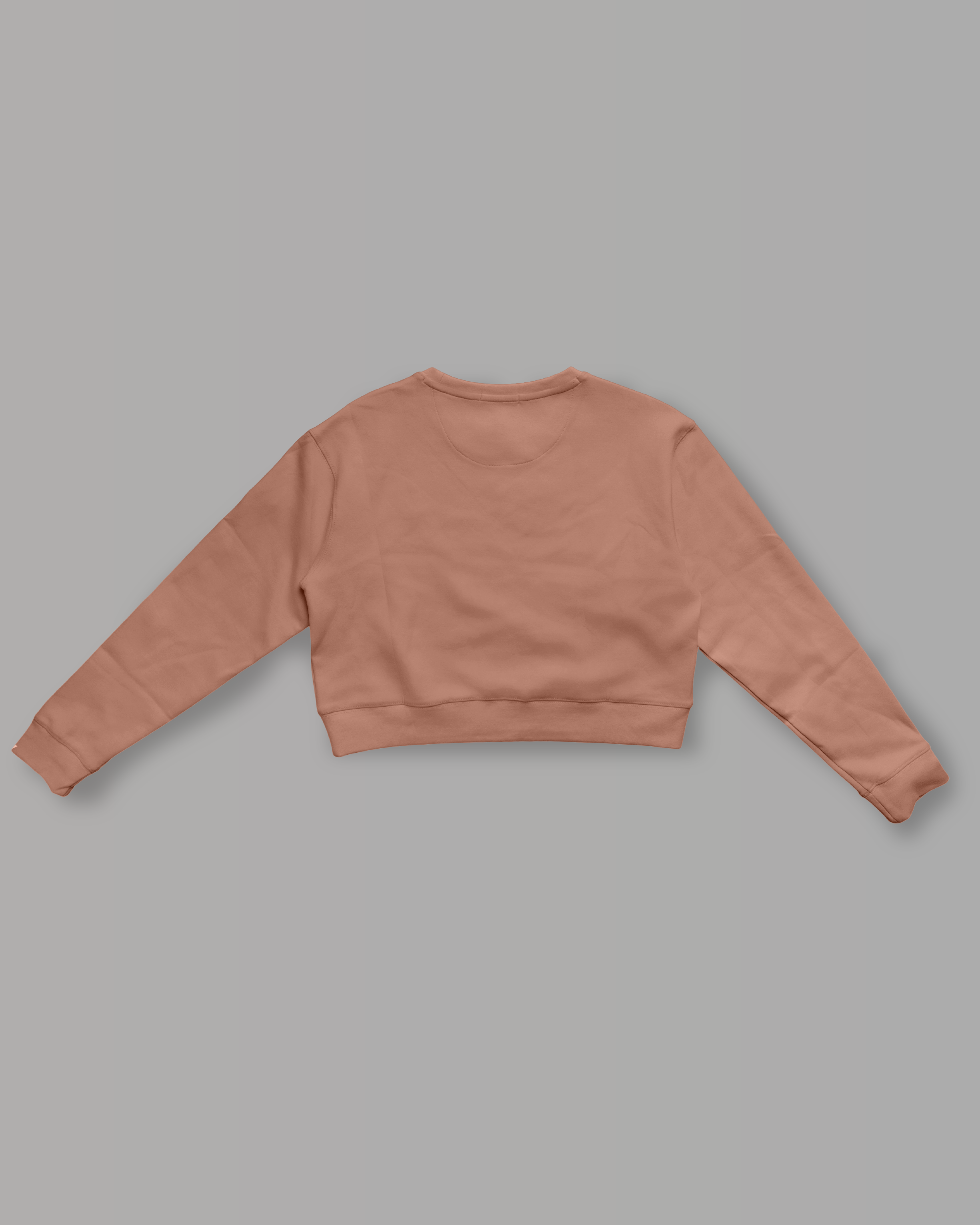 Felpa Crop Girocollo - Caramel