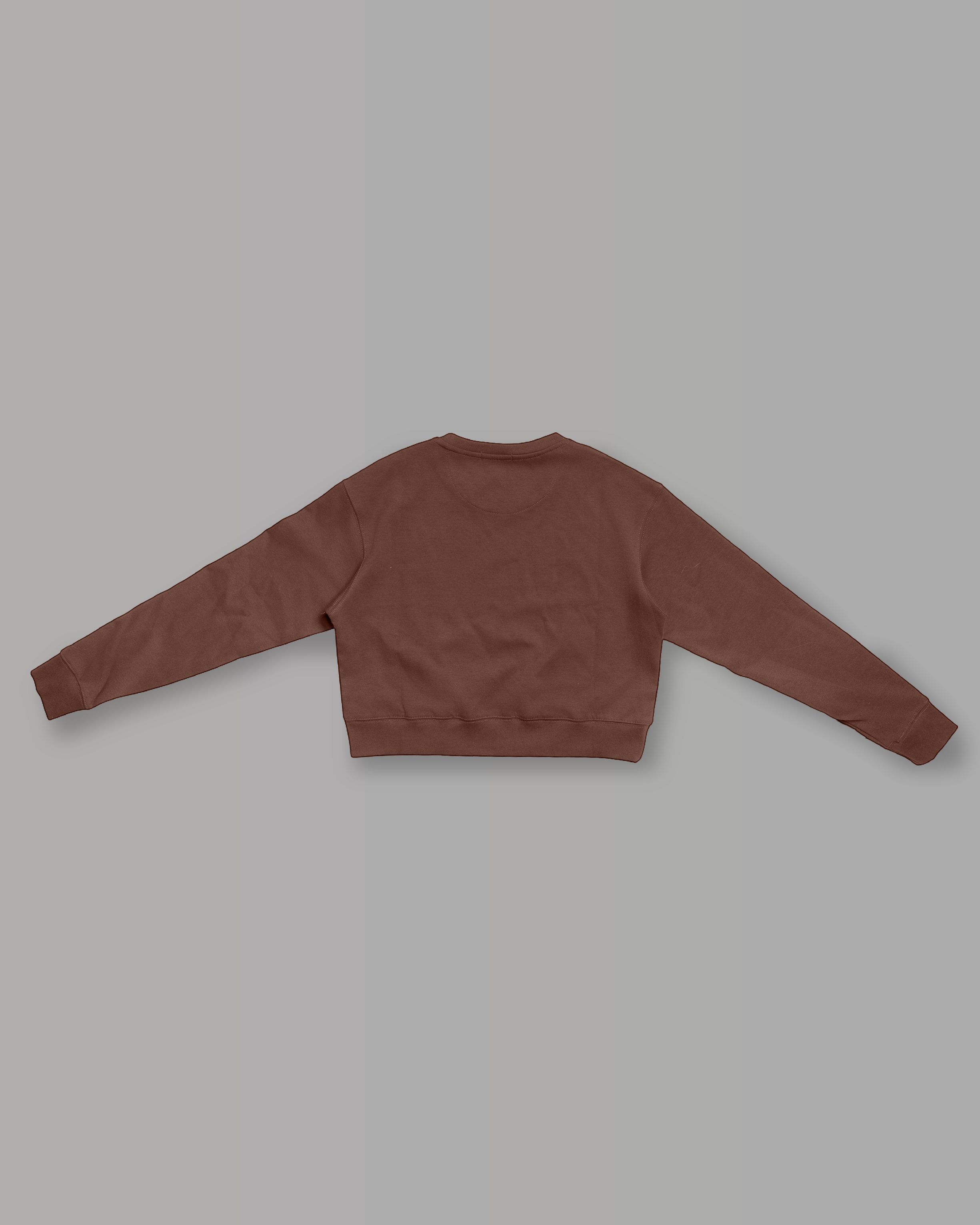 Felpa Crop Girocollo - Cioccolato